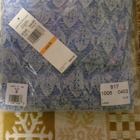 NWT Alfred Dunner Small Blue Scarf Collar Sweater - Picture 7 of 7